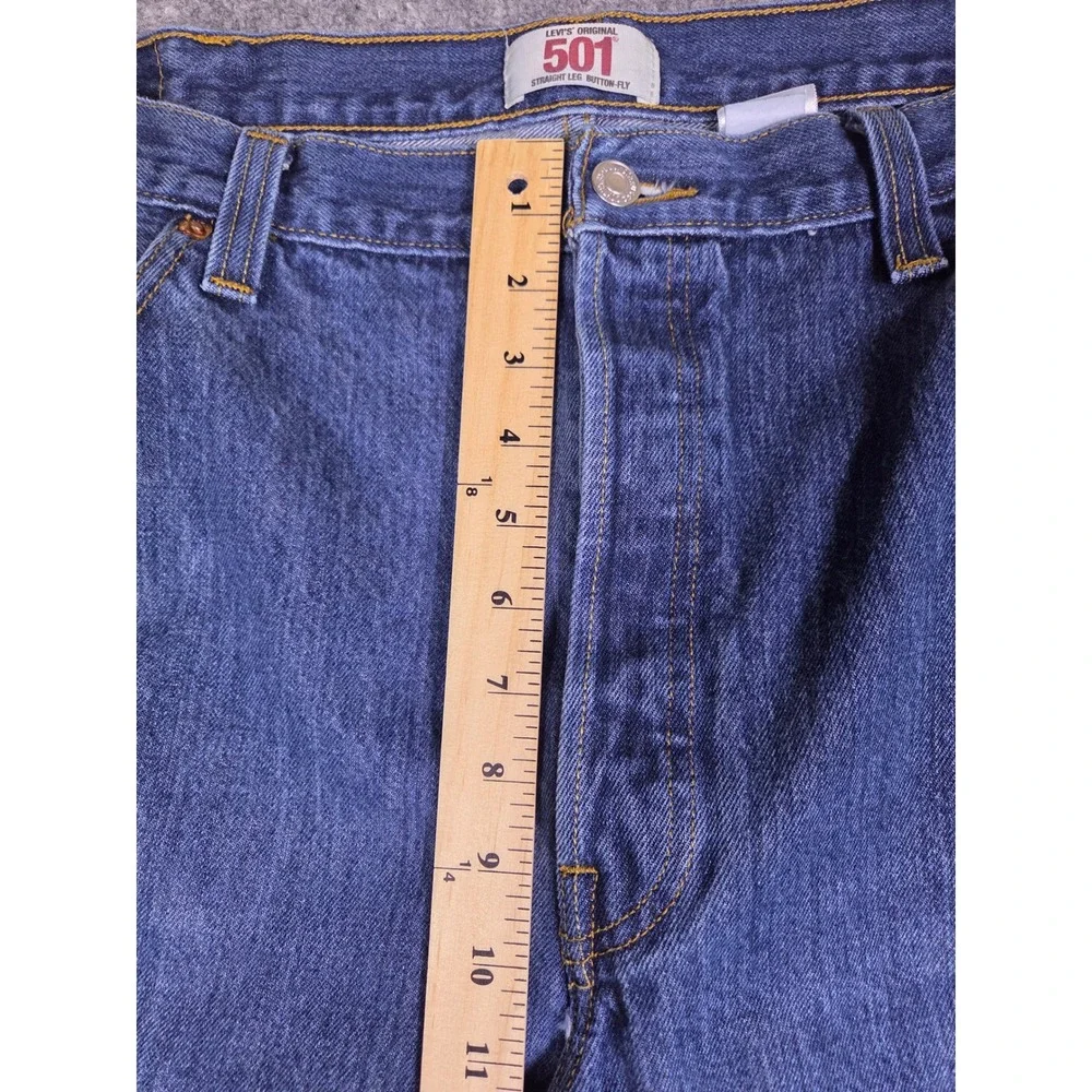 Levi's 501 Original Jeans Mens 42x30 Blue Straight Leg Button Fly Denim 121/10